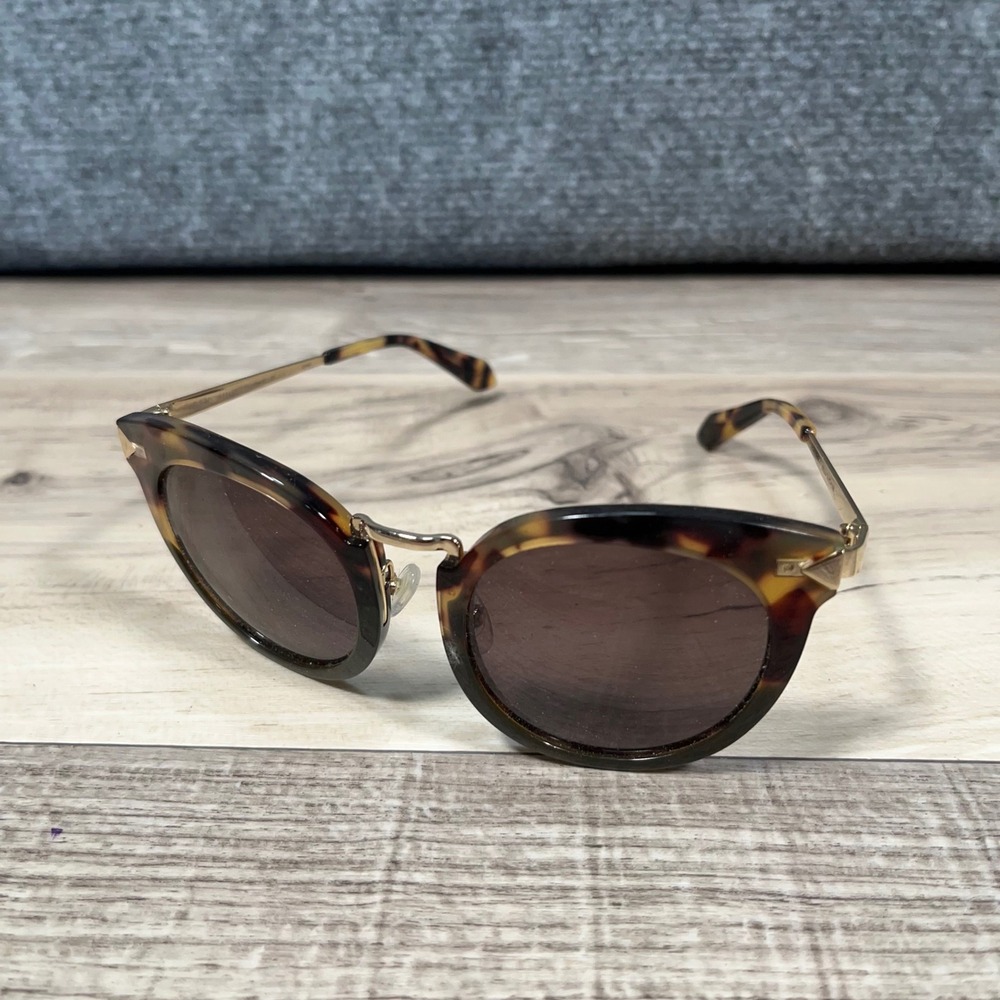 Stella & Dot Wesley Sunglasses Womens OS Tortoise Shell Gold Cat Eye Brown